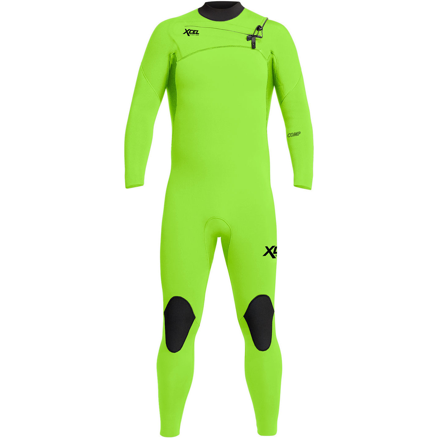 2021 Xcel Mens Comp 3/2mm Chest Zip Wetsuit MN32ZX - Fluro Lime